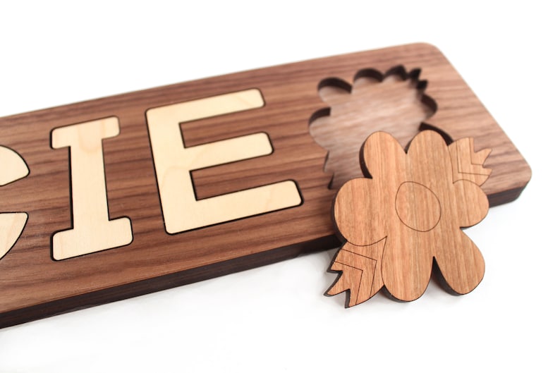 wooden name puzzle a personalized wood toy for child, custom cutout wood alphabet letters and educational toy you choose 3-9 characters image 8