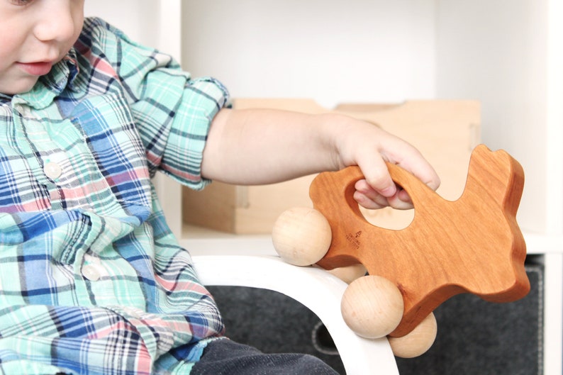 Wooden Bunny Push Toy a Natural Wood Toy for Babies Baby Etsy