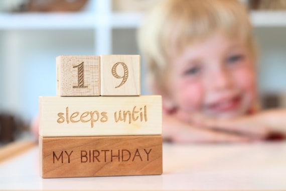 wooden countdown blocks - days until Christmas, birthday, summer, vacation - playroom family room decor