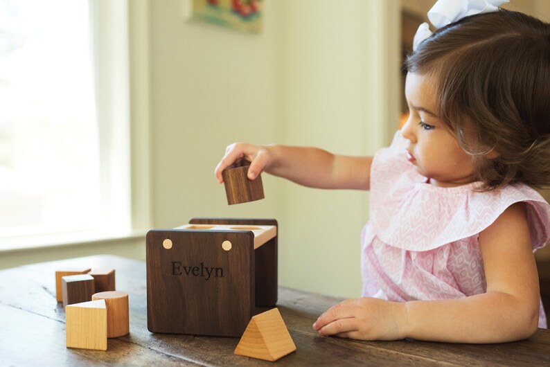 Shape Sorter a Personalized Wooden Shape Sorting Toy With Etsy
