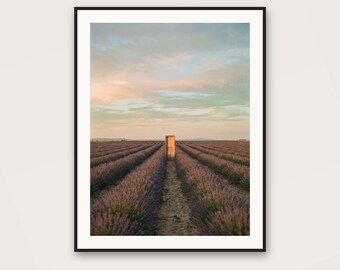 Door in the Lavender Field Print | Surreal Provence Landscape (Digital Download)