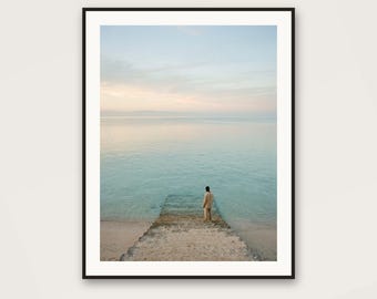 Surreal Sea Steps Print | Turquoise Coastal Landscape (Digital Download)