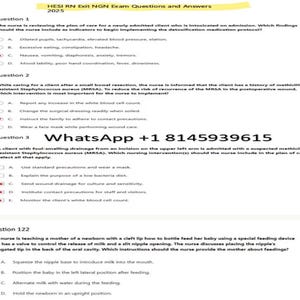 HESI RN Exit NGN Retake Exam Questions and Answers 2025/26