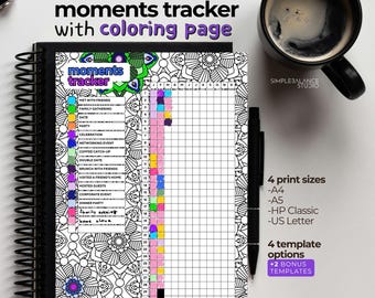 Printable Moments Tracker | Big Moments Journal Page | Highlights Planner | Year In Review | A4, A5, US Letter, HP Classic