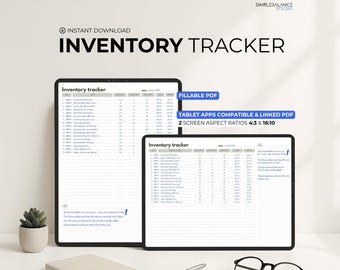 Digital Inventory Tracker | Page Product Stock, Sales and Profit Log Sheet PDF for iPad and Android Tablets