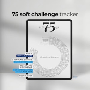 75 Soft Challenge Tracker | Digital Daily Habit Tracker for iPad, Android, Tablets and PC