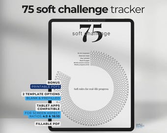75 Soft Challenge Tracker | Digital Daily Habit Tracker for iPad, Android, Tablets and PC