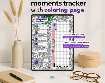 Digital Moments Tracker for iPad and Tablets | Big Moments Bullet Journal | Highlights Planner Page | Year In Review