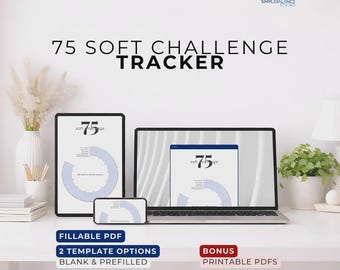 75 Soft Challenge Tracker | Fillable PDF for Habit Planner