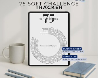 75 Planificador de retos suaves / Planificador de hábitos digital (Descarga en PDF)