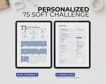75 Soft Challenge | Digital Habit Tracker for iPad | PDF compatible with Goodnotes, Notability