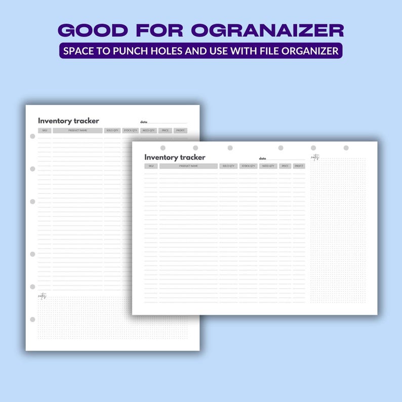 Printable Inventory Tracker | Page Product Stock, Sales and Profit Log ...