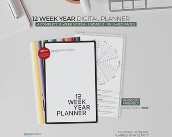12 Week Year Digital Planner, 90 Day Goal Setting System for Android