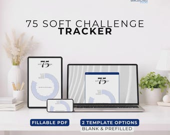Seguimiento del reto suave de 75 días: Seguimiento de hábitos en PDF rellenable (Reto difícil de 75 días)