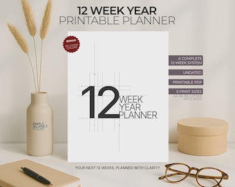 12 Week Year Planner Printable for Happy Planner Classic, 90 Day Goal Inserts