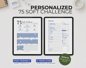 75 Soft Challenge, Digital Tracker for iPad, PDF compatible with Goodnotes Notability