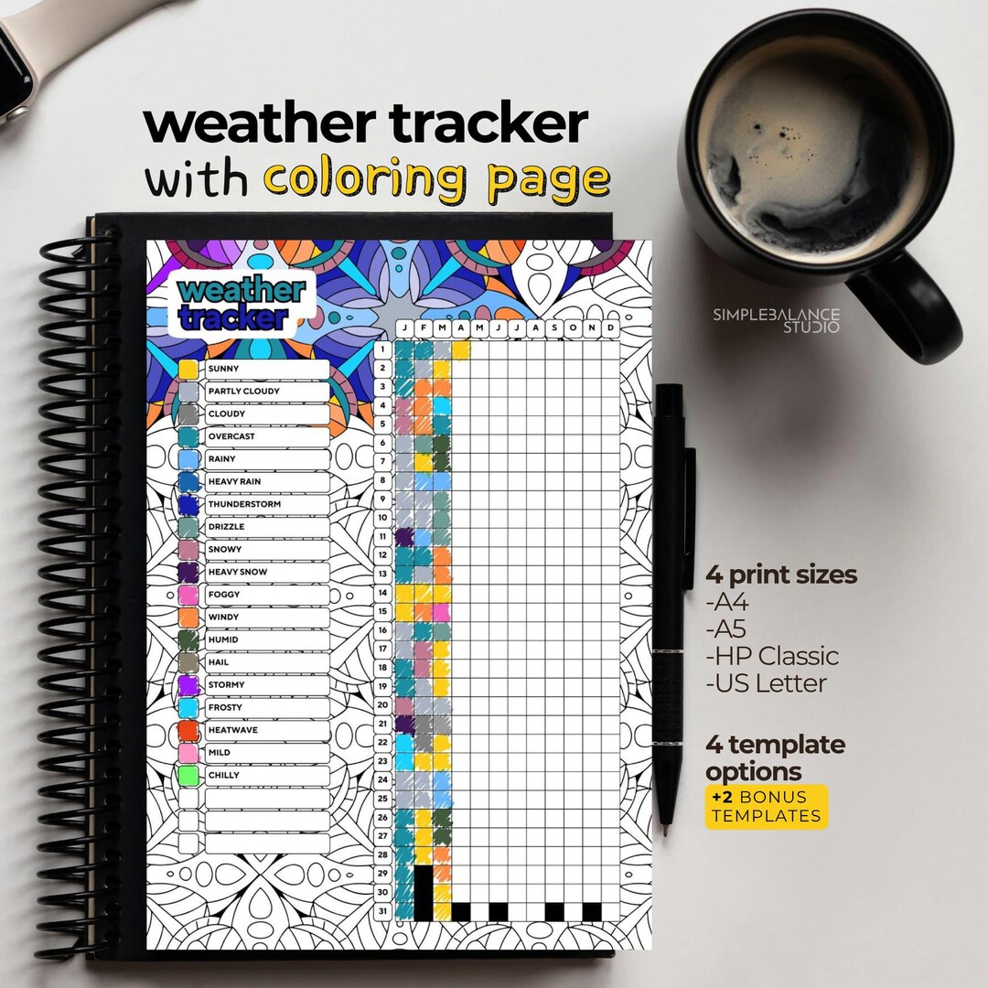 Printable Weather Tracker | Templates With Coloring Pages and Blank ...