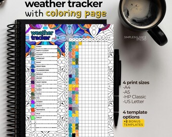 Printable Weather Tracker | Templates with Coloring Pages and Blank Versions, Pre-Filled & Blank Index