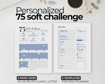 75 Soft Challenge Tracker | Printable Daily Habit Planner (Digital Download)
