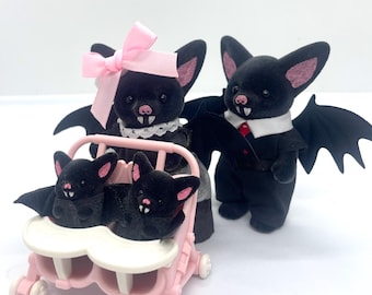 Bat Family - Sylvanian Families Custom Unique Set!