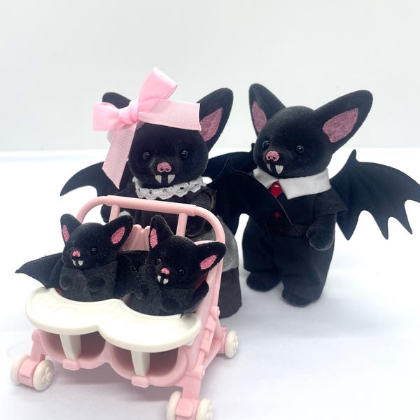 Bat Family - Sylvanian Families Custom Unique Set!