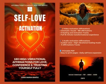 Activation de l'AMOUR DE SOI - 180 affirmations d'amour, de confiance en soi et de confiance en soi totale, vidéo • audio • PDF imprimable