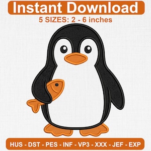 Flight was Never an Option Funny Penguin with Knife Embroidery Design, Funny Machine Embroidery Pattern, Instant Download DST PES