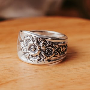 Spoon Ring Vintage Silverware Jewelry 1953 Jubilee Hand Made Birthday Gift for Wife
