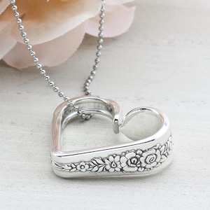Handmade Heart Pendant Necklace, 1935 Royal Rose Spoon Jewelry