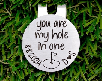 Personalized Golf Ball Marker Hat Clip Golf Gifts for Men Custom Golf Accessories, 1 Year Anniversary Gift for Boyfriend