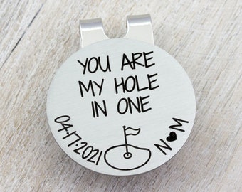 Personalized Golf Gifts for Men - Custom Golf Ball Marker with Hat Clip - Engraved Golfer Gift for Him - Anniversary Gifts for Him