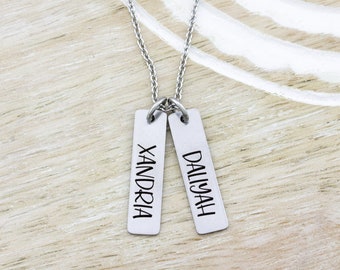 Tiny Name Necklace, Necklace with Name, Bar Necklace, Mom Necklace, Personalized Gifts for Mom, Birthday Gift, Gift for Mom