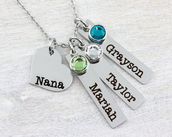 Custom Name Necklace, Nana Necklace, Name Necklace with Birthstone, Grandma Necklace, Mothers Day Gift, Grandma Gift,