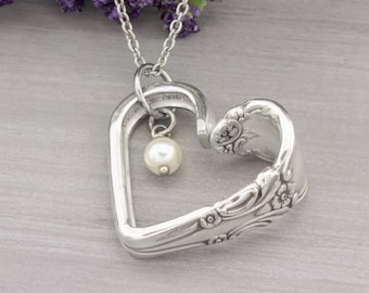 Heart Pendant Necklace Spoon Jewelry: Park Lane 1957 Vintage Silverware