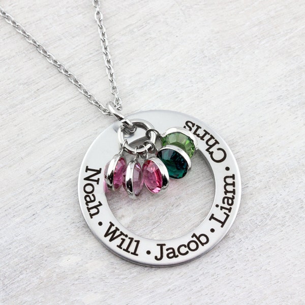 Mothers Day Personalized, Mothers Day Necklace, Custom Name Necklace, Kids Name Necklace, Birthstone Necklace, Gift for Mom