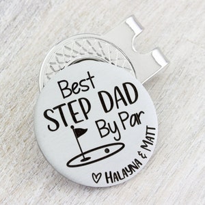 Custom Golf Gifts, Golf Ball Marker Hat Clip, Personalized Golf Gifts for Men, Stepdad Christmas Gift