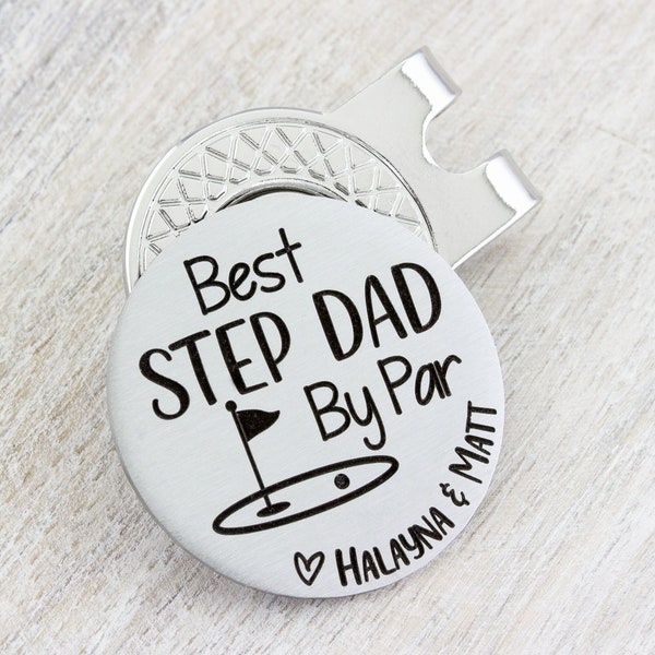 Golf Gifts for Men, Golf Marker, Step Dad Gift, Personalized Golf Ball Marker Hat Clip, Golf Gifts for Dad, 50th Birthday Gift for Men