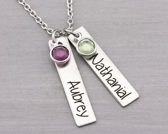 mothers necklace with children's names gold