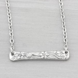 Silverware Jewelry - Narcissus Spoon Necklace - Bar Necklace - Pendant Necklace - Birthday Gift for Her - Grandmothers Keepsake Jewelry