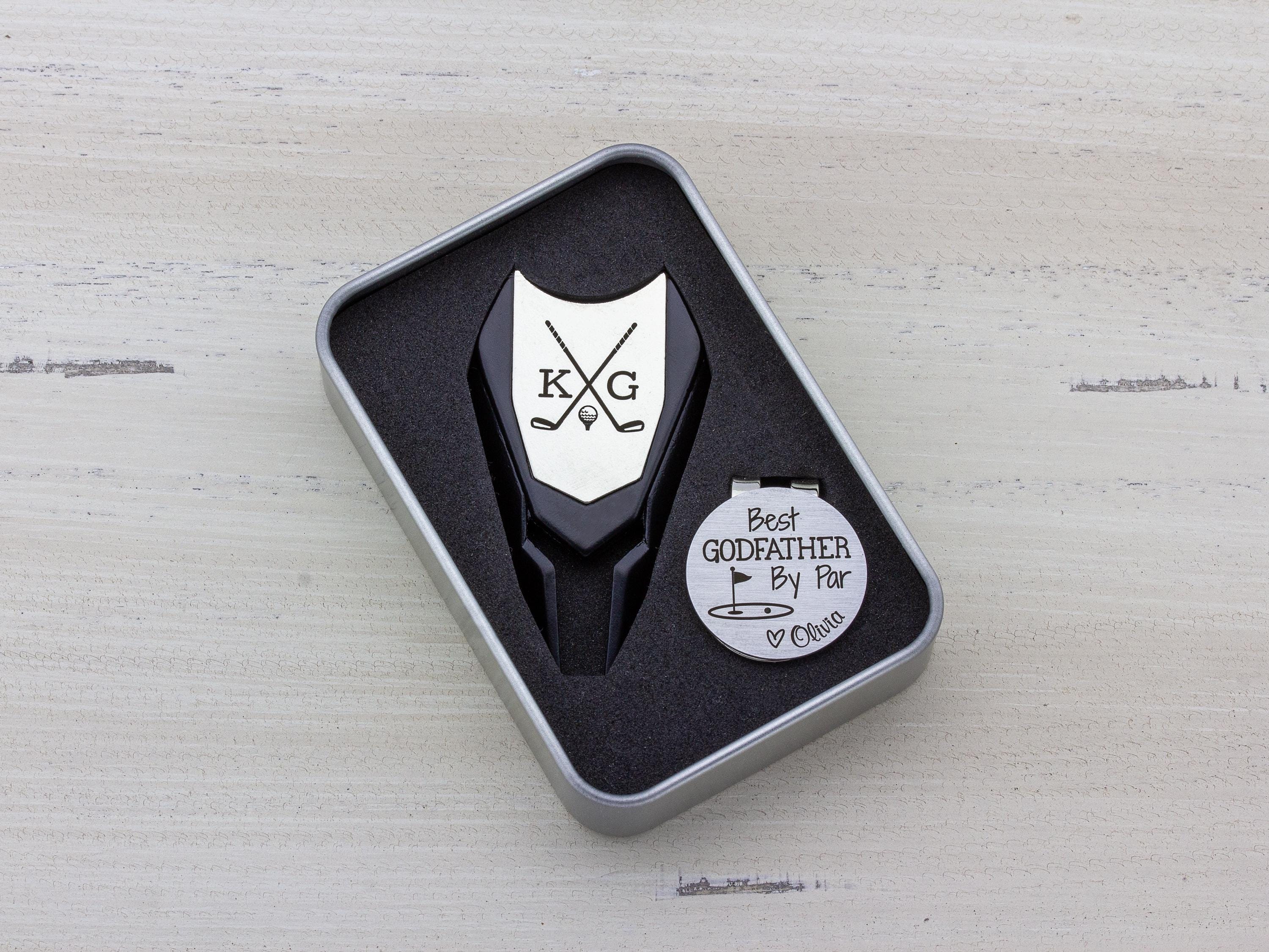 Godfather Gift Proposal, Personalized Golf Ball Marker Divot Tool Golf Gifts for Men, Best Godfather by Par