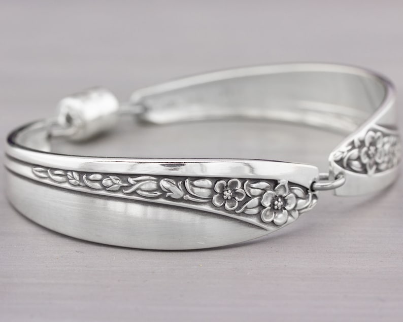 Silverware Jewelry Spoon Bracelet Queen Mary/Starlight Rose 1953 Silverware Bracelet Mothers Day Gift Idea for Her image 2