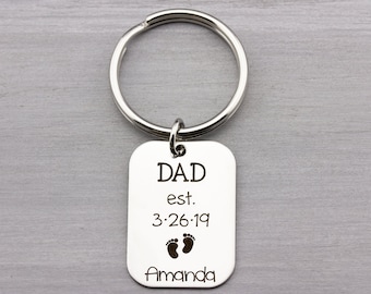 New Dad Gift - Custom Keychain for Dad - Personalized Keychain - Fathers Day Idea - Gift for Dad