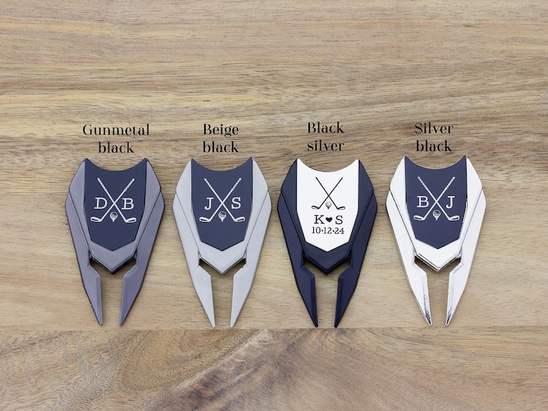 4 different color divot tools to choose from. gunmetal/black, beige/black, black/silver, silver/black