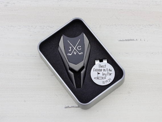 Personalized Golf Ball Marker Divot Tool Father of the Groom Gift from Bride, Father in Law Wedding Gift
