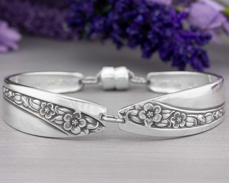 Silverware Jewelry Spoon Bracelet Queen Mary/Starlight Rose 1953 Silverware Bracelet Mothers Day Gift Idea for Her image 1