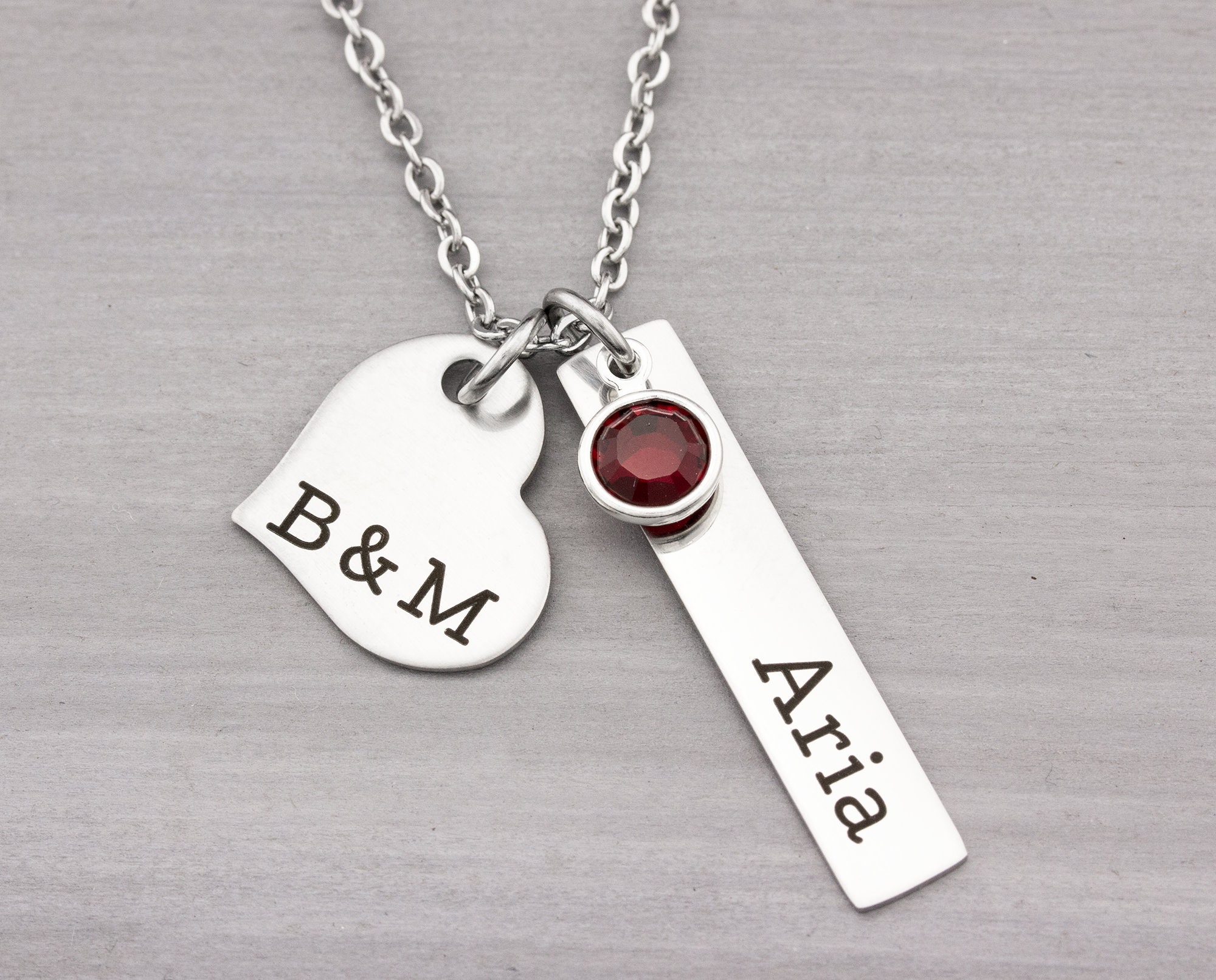 Custom Heart Stamped Necklace for Girlfriend Custom Necklace for Wife Custom Necklace for Partner Cookies Milk Necklace