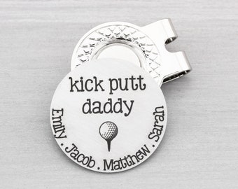 Golf Ball Marker for Dad, Personalized Gifts for Dad, Golf Gifts for Men, Fathers Day Gift from Kids, Dad Gift, Golf Marker with Hat Clip