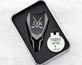 Divot Tool, Golf Ball Marker, Golf Gifts for Men, Personalized Golf, Custom Gift, 90th Birthday Gift, Gift for Grandpa