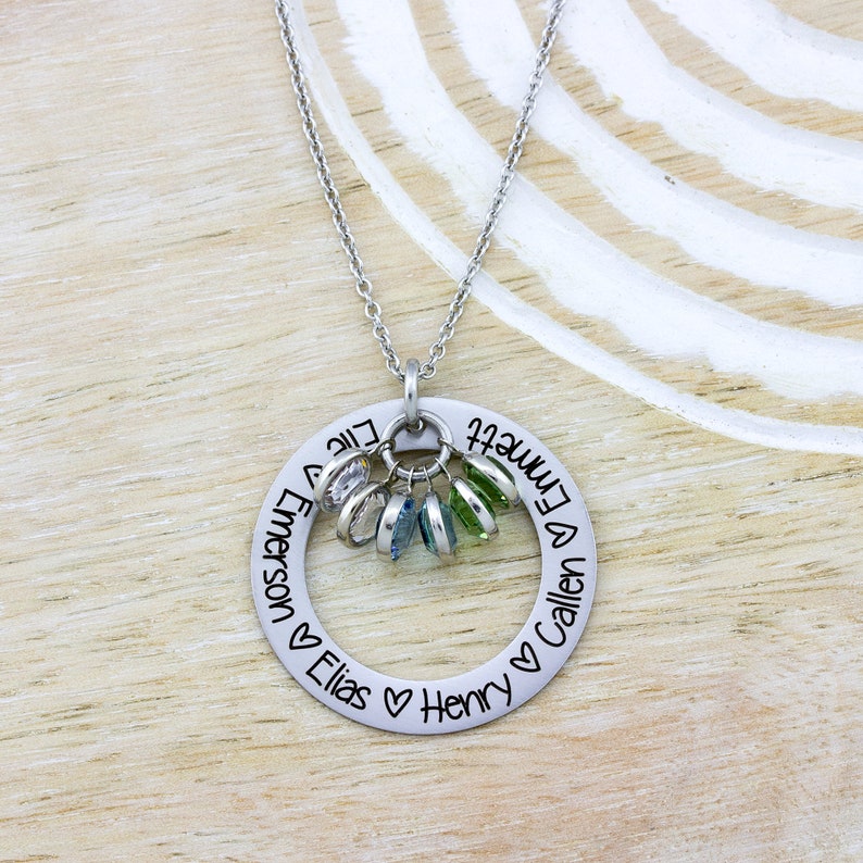 Custom Name Necklace, Mother Necklace with Kids Names, Personalized Necklace with Birthstones, Mom Necklace, Mothers Day, Personalized Gift image 4