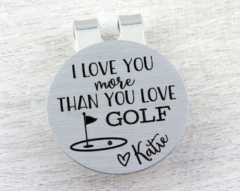 Golf Gifts for Men, Golf Marker, Personalized Golf, Ball Marker Hat Clip, 1 Year Anniversary Gift for Boyfriend, Boyfriend Gift